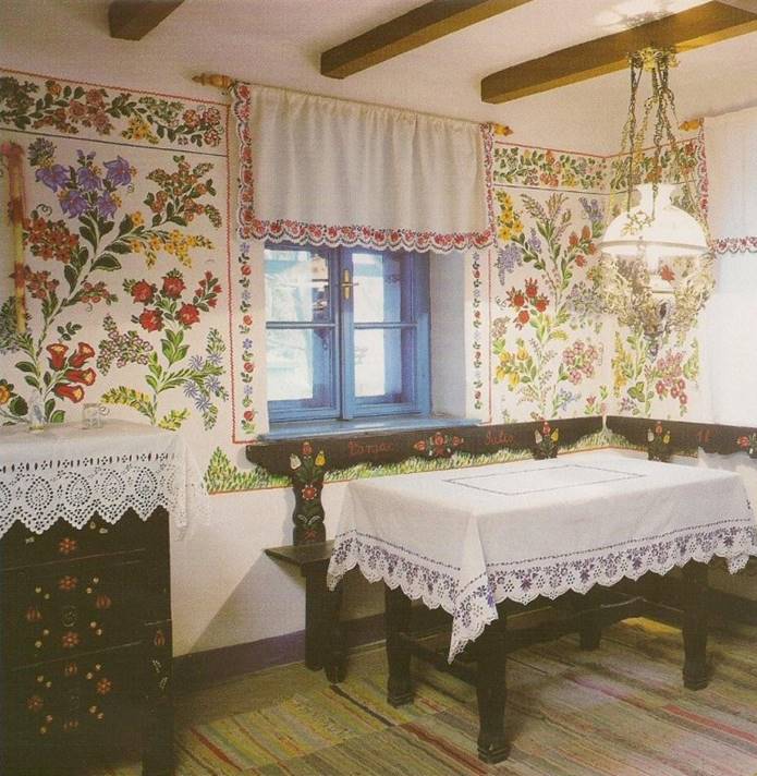 A beautiful and pristine dining room in a Hungarian country house